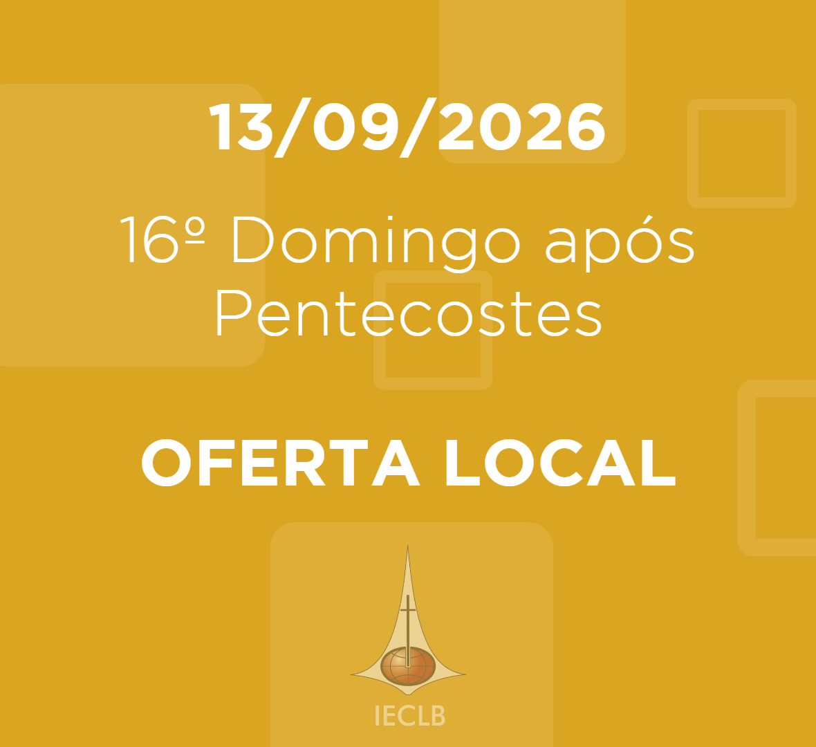 Ofertas Local 16 de Setembro de 2026 - Paróquia